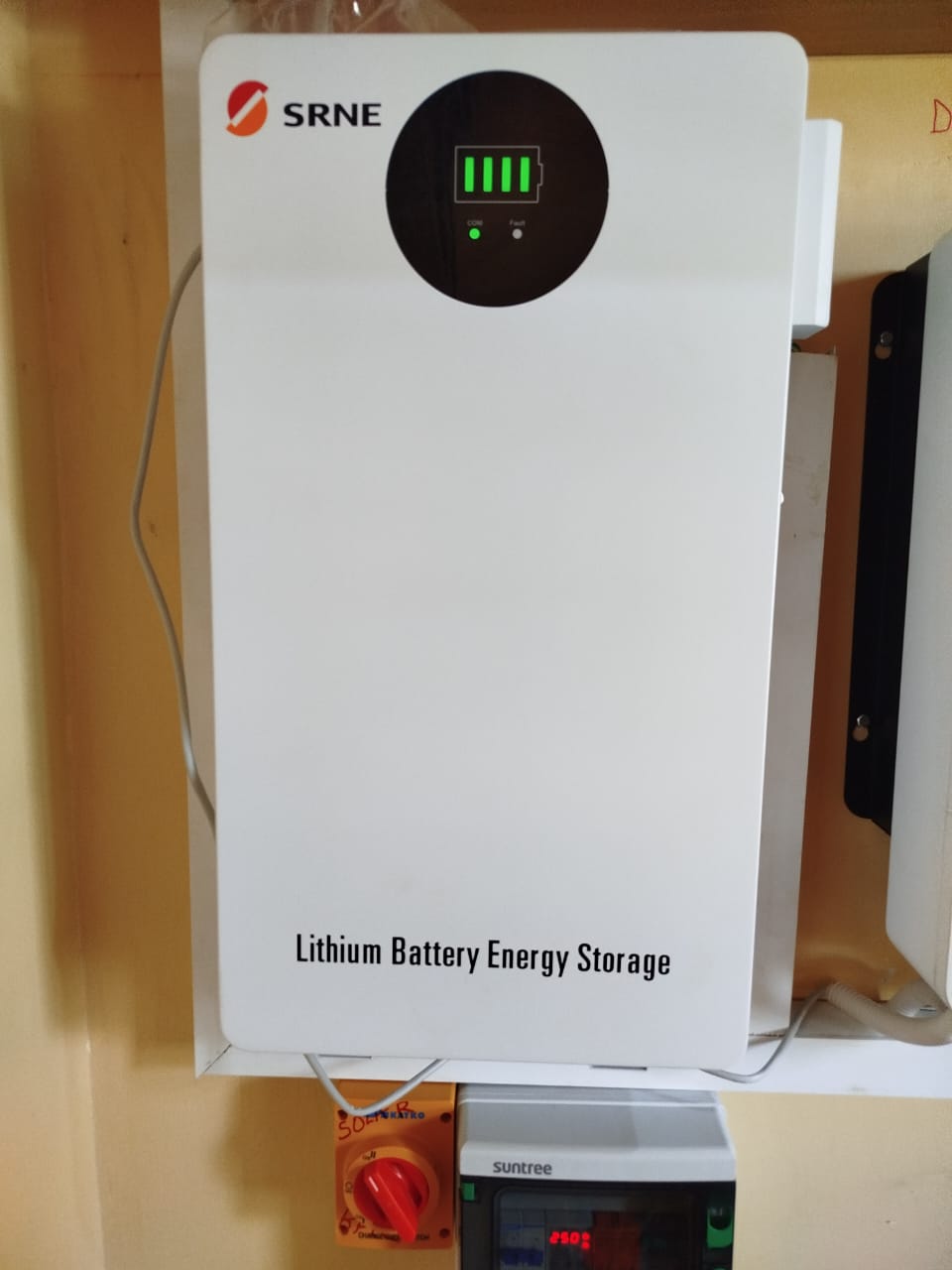 SRNE solar backup inverter and battery bank installation
